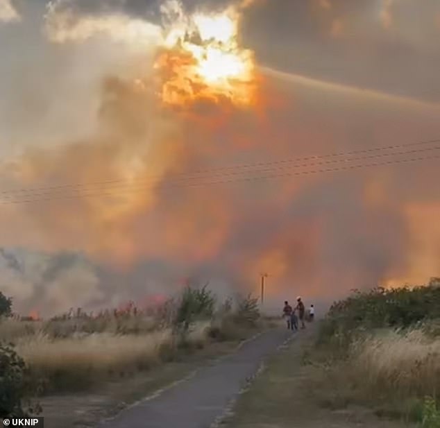 Fire crews have tackled three grass fires across east London yesterday, with residents evacuated as more than 185 firefighters worked to control the blazes. In Dagenham, residents were evacuated as 20 fire engines and around 125 firefighters battled an eight-hectare wildfire (pictured)